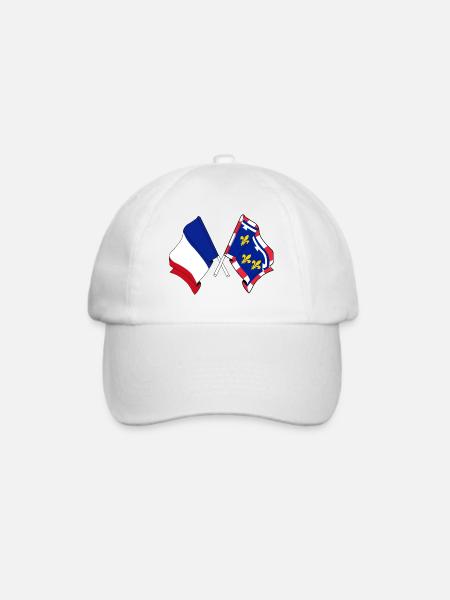 Centre-Val de Loire & Frankreich - Baseballkappe - Weiß/Weiß