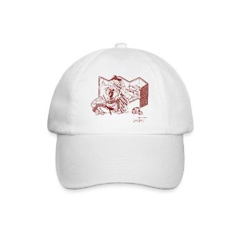 Liebhaber, Katz und Maus – Instinkt-Design Japan Kunst - Baseballkappe - Weiß/Weiß - Vorne