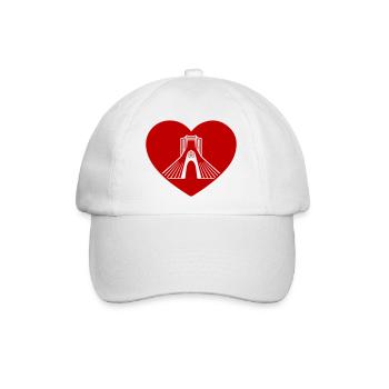 Azadi Iran Herz - Baseballkappe - Weiß/Weiß - Vorne