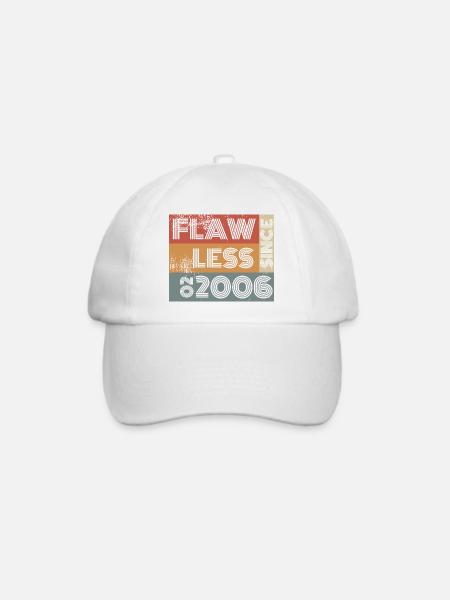 20. Geburtstag Flawless since 02/2006 - Baseballkappe - Weiß/Weiß