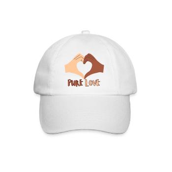 Reine Liebe Herzhand Design - Baseballkappe - Weiß/Weiß - Vorne