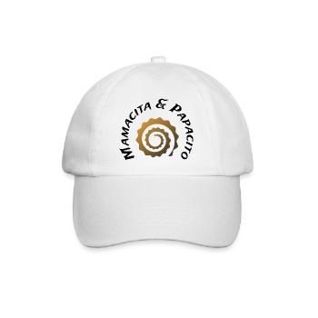 Goldenes Spiralzahnrad-Logo - Baseballkappe - Weiß/Weiß - Vorne