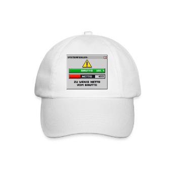 Systemfehler Zu Wenig Netto Vom Brutto - Baseballkappe - Weiß/Weiß - Vorne