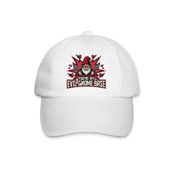 Böser Gnom, Dunkler Gnom, Goth-gnom, Lustiger Gnom - Baseballkappe - Weiß/Weiß - Vorne