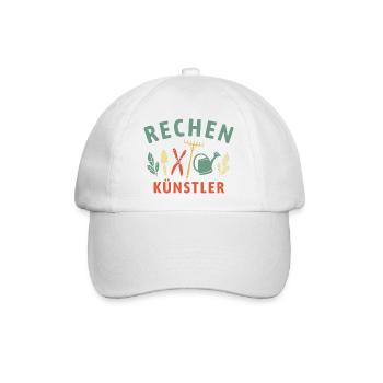 Rechen Künstler - Retro Gärtner Natur - Baseballkappe - Weiß/Weiß - Vorne