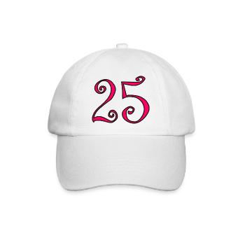25. 25 JAHRE. 25. JUBILÄUM. 25 JAHRESJUBILÄUM. - Baseballkappe - Weiß/Weiß - Vorne