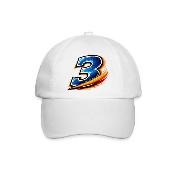 Nummer 3 Fußball Shirt Abwehr Spieler Team - Baseballkappe - Weiß/Weiß - Vorne