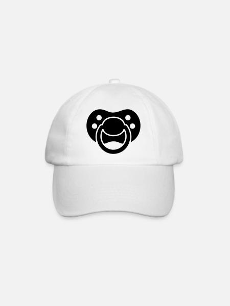 Schnuller Silhouette – Baby Design - Baseballkappe - Weiß/Weiß