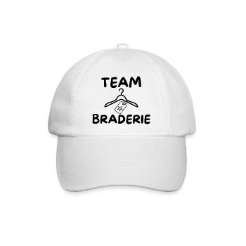 Humor Flohmarkt Flohmarkt Team Braderie - Baseballkappe - Weiß/Weiß - Vorne