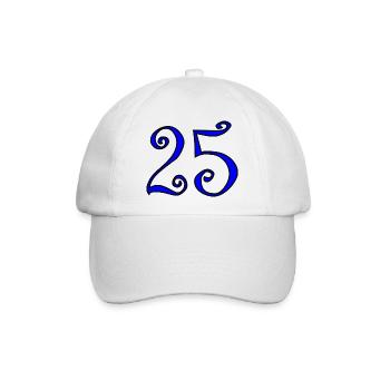25. 25 JAHRE. 25. JUBILÄUM. 25 JAHRESJUBILÄUM. - Baseballkappe - Weiß/Weiß - Vorne