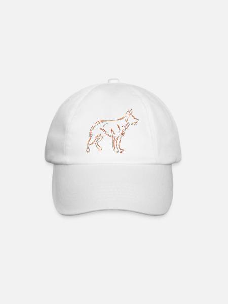 Schäferhund Zeichnung - Baseballkappe - Weiß/Weiß