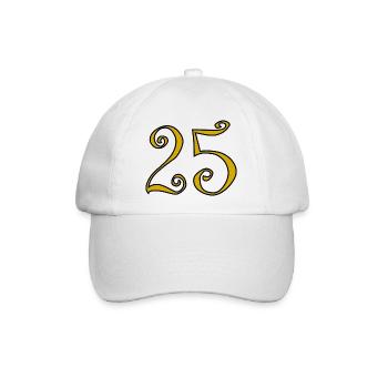 25. 25 JAHRE. 25. JUBILÄUM. 25 JAHRESJUBILÄUM. - Baseballkappe - Weiß/Weiß - Vorne