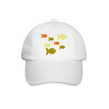 Fische Fischschwarm - Baseballkappe - Weiß/Weiß - Vorne