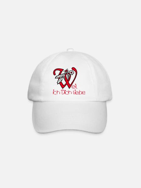 Weil ich Dich liebe - Baseballkappe - Weiß/Weiß