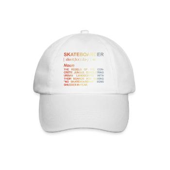 Skateboarder Bedeutung - Baseballkappe - Weiß/Weiß - Vorne