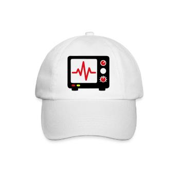EKG Monitor Herzschlag Medizin - Baseballkappe - Weiß/Weiß - Vorne