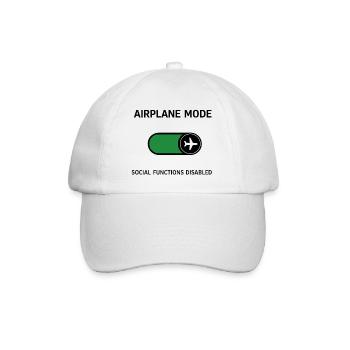 AIRPLANE MODE | Social Functions Disabled  - Baseballkappe - Weiß/Weiß - Vorne