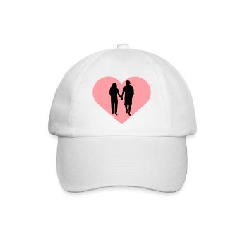 Paar Silhouette Liebe Romantik Valentinstag Freund - Baseballkappe - Weiß/Weiß - Vorne