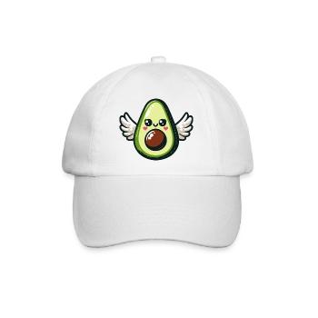 Kawaii Geflügelte Avocado - Baseballkappe - Weiß/Weiß - Vorne