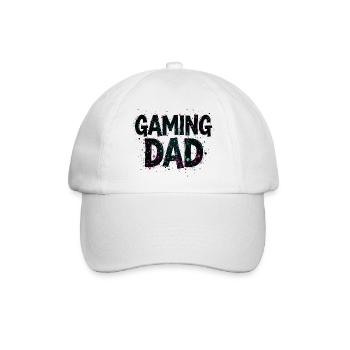 Gaming Dad Splash Design Gamer Vatertag Geschenk - Baseballkappe - Weiß/Weiß - Vorne
