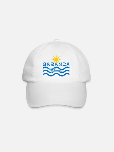 Saranda Albanien Sonnenwellen - Baseballkappe - Weiß/Weiß