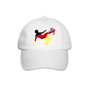 Fallrückzieher Deutschland Fussball - Baseballkappe - Weiß/Weiß - Vorne