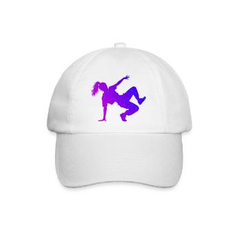 Geschenkidee für die Breakdancerin mit Break Dance - Baseballkappe - Weiß/Weiß - Vorne