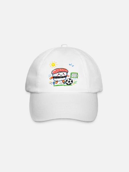 Kawaii Sushi Fußballabenteuer - Baseballkappe - Weiß/Weiß