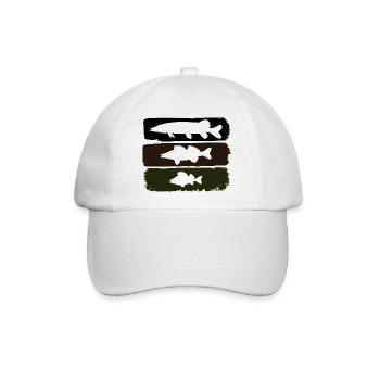 Hecht Zander Barsch - Baseballkappe - Weiß/Weiß - Vorne