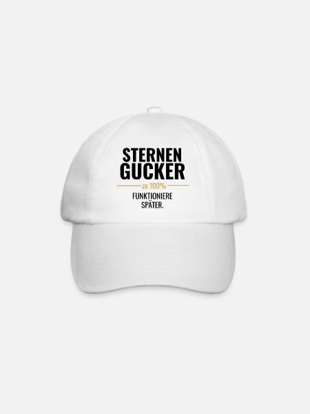 Sternengucker – Zu 100% funktioniere später - Baseballkappe - Weiß/Weiß