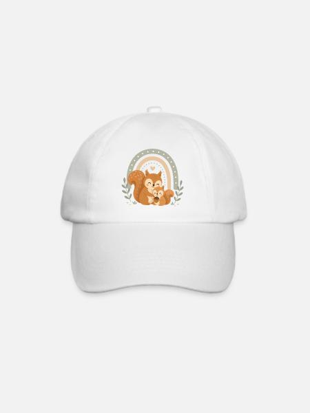 Eichhörnchen Familie Boho Regenbogen - Baseballkappe - Weiß/Weiß