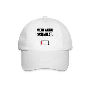 Mein Akku schmilzt. - Baseballkappe - Weiß/Weiß - Vorne