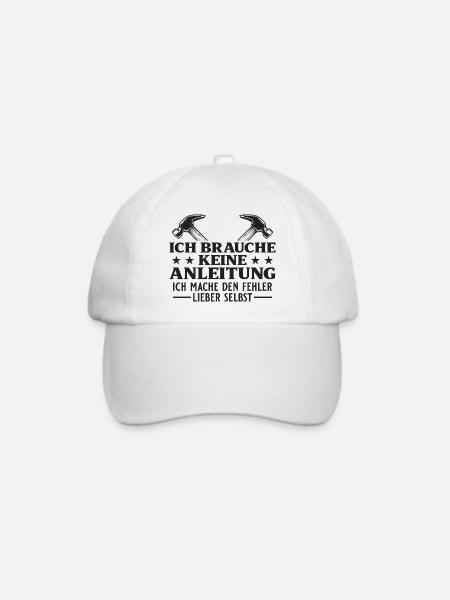Handwerker braucht keine Anleitung - Baseballkappe - Weiß/Weiß