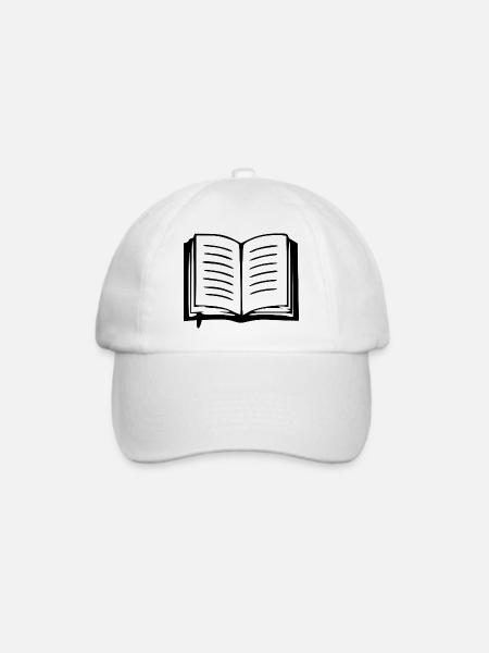 Buch Bücher lesen Geschenk - Baseballkappe - Weiß/Weiß