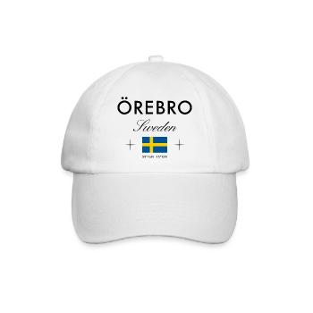 Örebro Schweden Koordinaten Reise Souvenir - Baseballkappe - Weiß/Weiß - Vorne