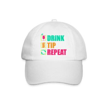 Kellner Barkeeper Ober Bar Bartender barchef - Baseballkappe - Weiß/Weiß - Vorne