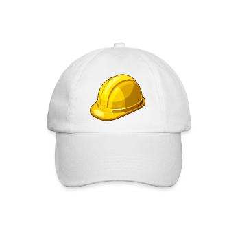 Gelber Schutzhelm - Baseballkappe - Weiß/Weiß - Vorne