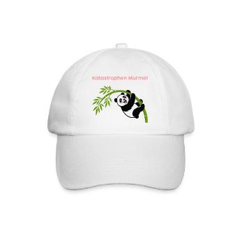 Katastrophen Murmel: Panda am Bambus - Baseballkappe - Weiß/Weiß - Vorne