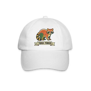 Retro Panda Trash Panda Design - Baseballkappe - Weiß/Weiß - Vorne