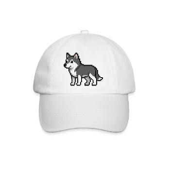 Pixel Wolf - Baseballkappe - Weiß/Weiß - Vorne