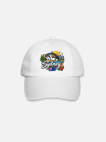 Sydney – Harbour, Skyline & Australia - Baseballkappe - Weiß/Weiß
