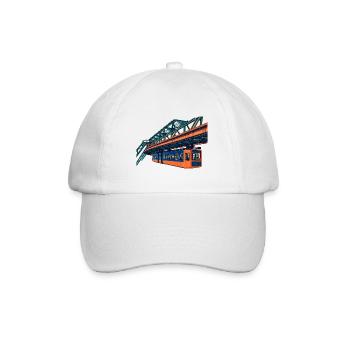 Wuppertaler Schwebebahn Risograph - Baseballkappe - Weiß/Weiß - Vorne