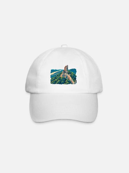 Drachenfels Retro - Baseballkappe - Weiß/Weiß
