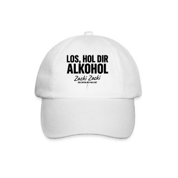 Saufen Alkohol Party Lustiger Spruch - Baseballkappe - Weiß/Weiß - Vorne