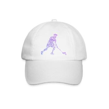 Geschenkidee für einen Floorball-Fan mit Stockball - Baseballkappe - Weiß/Weiß - Vorne