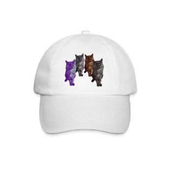 Katzenliebe, künstlerisches Katzenporträt - Baseballkappe - Weiß/Weiß - Vorne