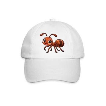 Ameise Kawaii Style – Süßes kleines Insekt - Baseballkappe - Weiß/Weiß - Vorne