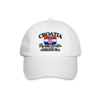 Croatia - Kroatien - Wappen - Mittelmeer - Adria - Baseballkappe - Weiß/Weiß - Vorne
