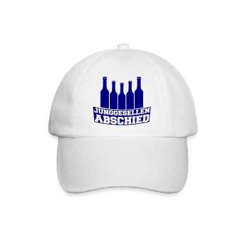 Junggesellenabschied Bierflaschen Silhouette - Baseballkappe - Weiß/Weiß - Vorne