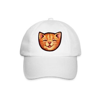 Sonnenkat Aquarell Lächeln - Baseballkappe - Weiß/Weiß - Vorne